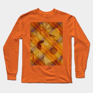 Tartan ocher yellow. Checkered Plaid. Long Sleeve T-Shirt